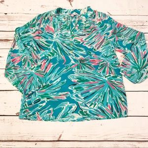 Lily Pulitzer Elsa 100% Silk Blouse Tropical M
